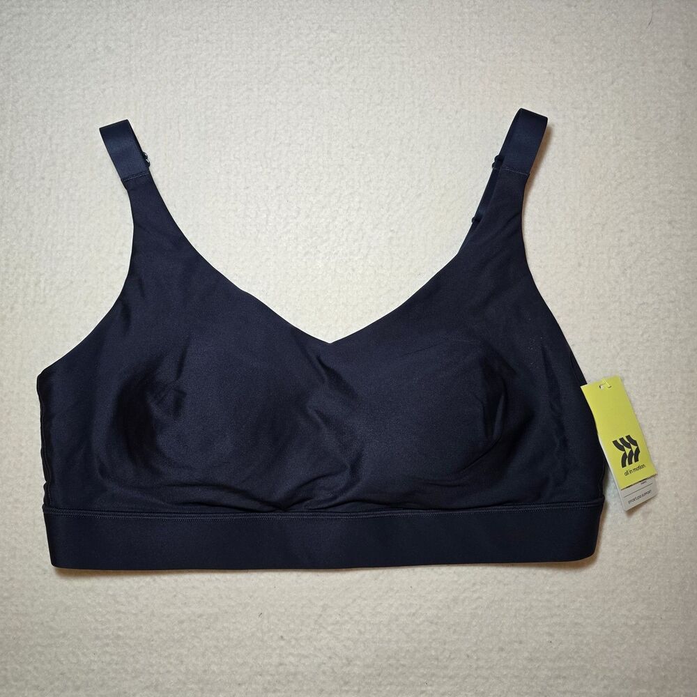 NWT All In Motion Navy Bralette Medium Support Adjustable Clasp